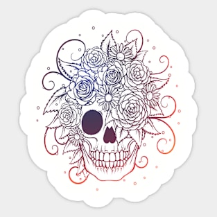 Colorful skull T-shirt Sticker